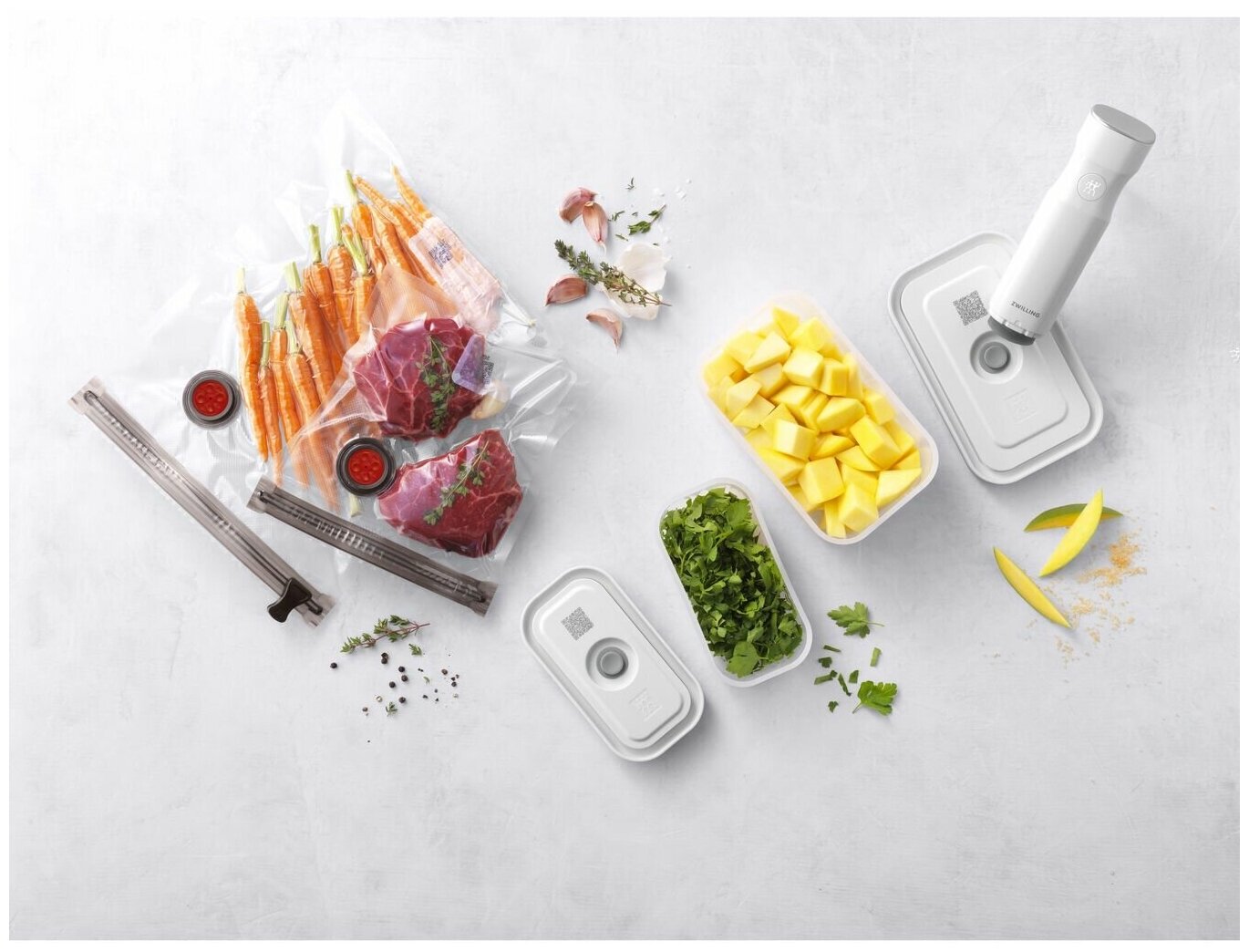 Набор для вакуумного хранения продуктов Zwilling Fresh&Save, 7 предметов S/M - фото №5