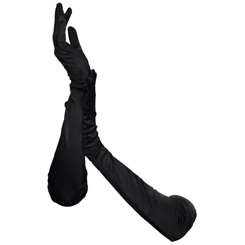 Перчатки черные атласные длинные / перчатки для вечера / свадебные перчатки / вечерний наряд / украшение для рук / короткие перчатки / перчатки для вождения