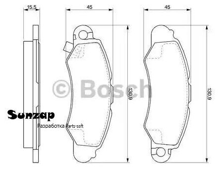 BOSCH 0986424804 Колодки тормозные SUZUKI Swift передние (4шт.) BOSCH