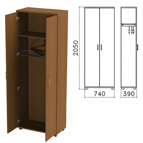 Шкаф для одежды «Монолит», 740×390×2050 мм, цвет орех гварнери, ШМ49.3