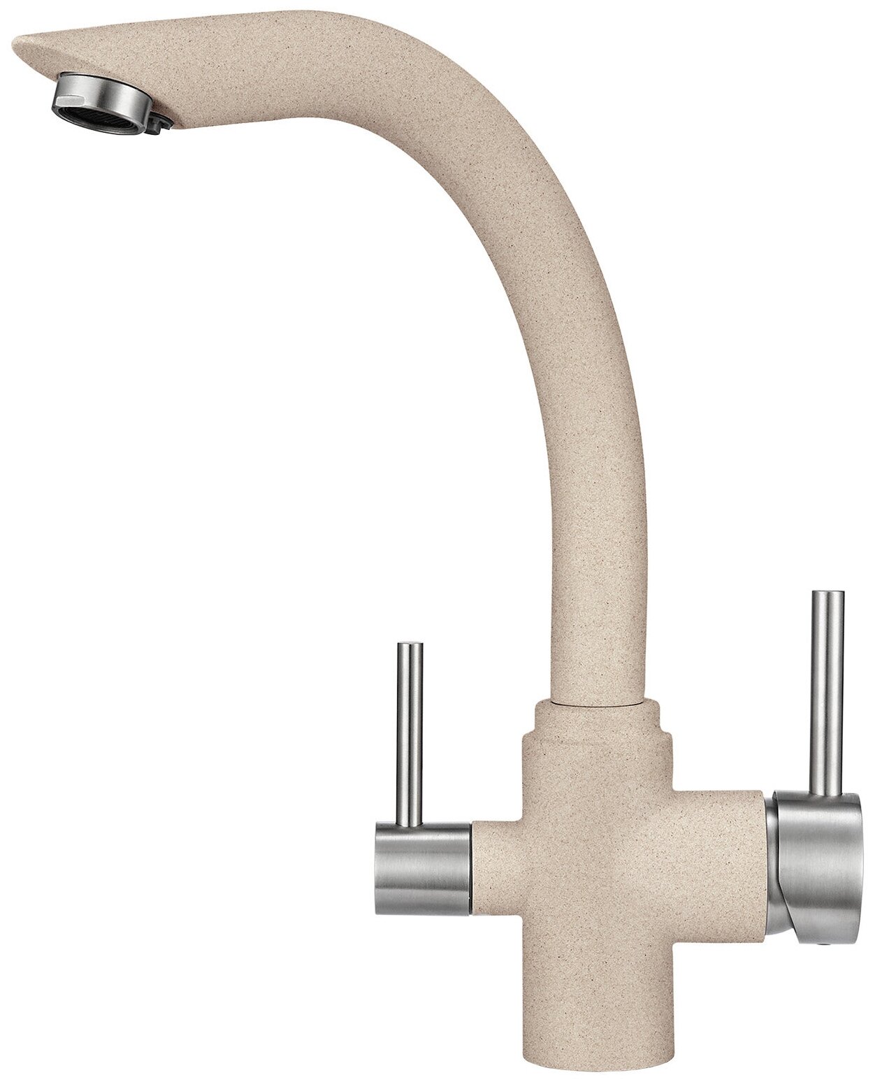 Кухонный смеситель GRANULA 2304, антик (бежевый)