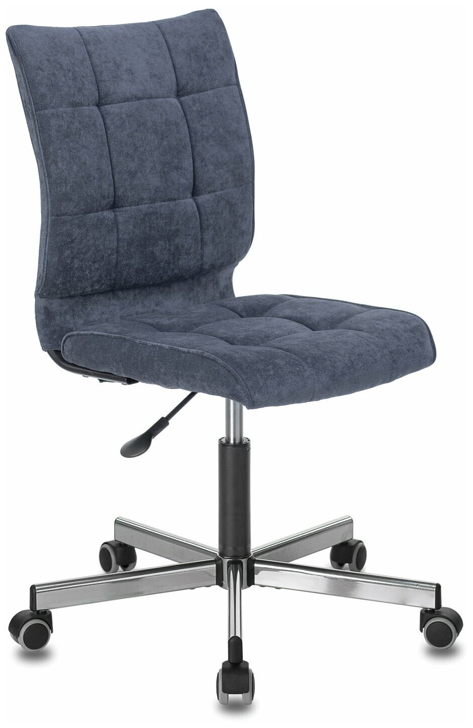 Кресло BRABIX "Stream MG-314" без подлокотников пятилучие серебристое ткань темно-синее 532397 MG-314_532397 Комплект : 1 шт
