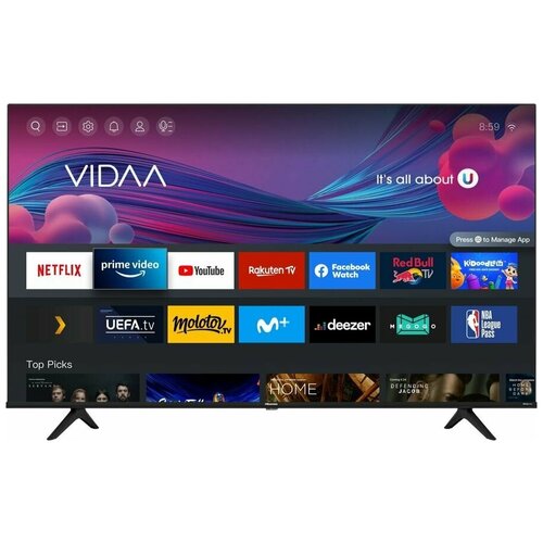 55 Телевизор Hisense 55A6BG 4K Ultra HD черный смарт ТВ VIDAA 4613600₽