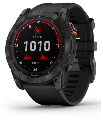 Garmin Fenix 7 Solar серый с черным ремешком черный