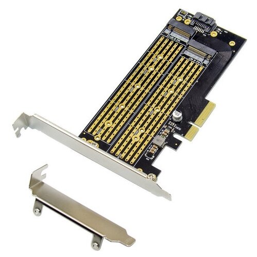 Адаптер PCI-E для SSD M2 Orient C301E контроллер pcie x1 v2 0 asmedia asm1061 1 x sata 1 x m 2 b key sata 3 0 6gb s orient a1061s m2 oem