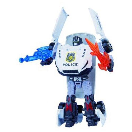 Трансформер Пламенный мотор Робот-Машина Полиция 870732, белый трансформер пламенный мотор робот машина полиция металл многоцветный 870753