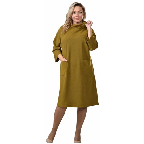 Платье Райский Лотос 00297. Горчичный 52р