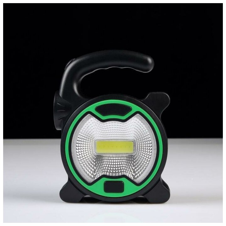 фото Фонарь ручной 3 Вт, 1 LED, 1 COB, 3 АА, 2 режима, зеленый