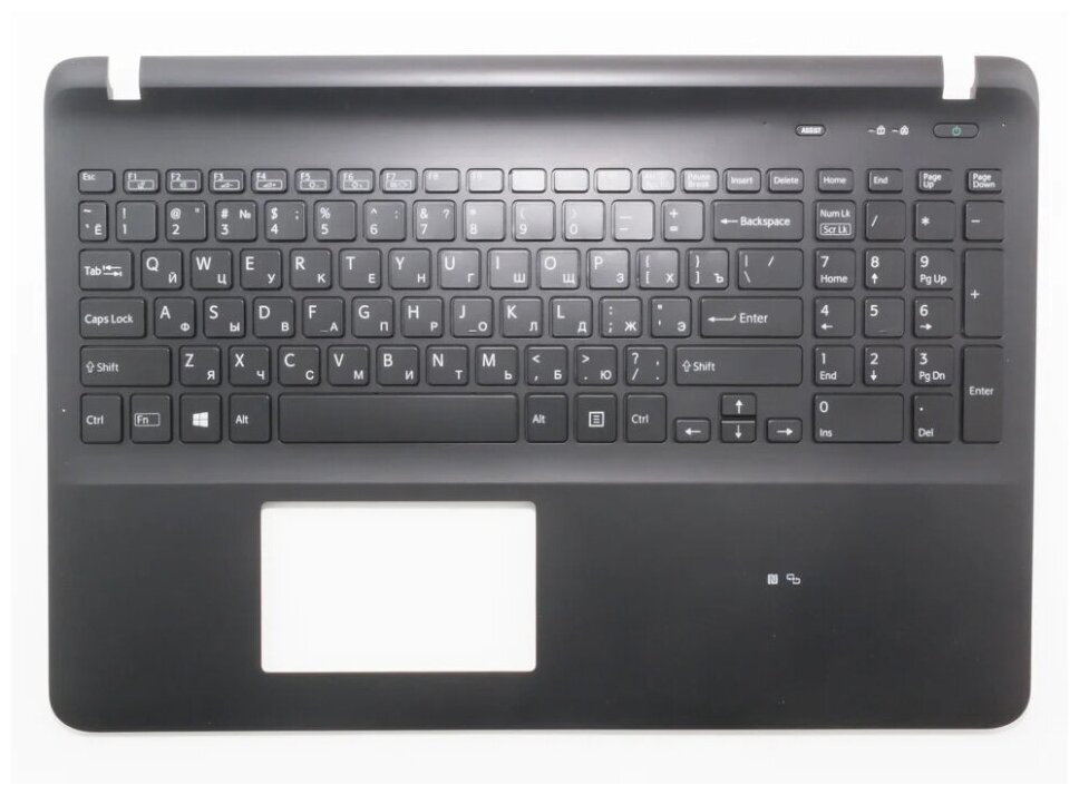Клавиатура для ноутбука Sony Vaio MP-12q23su-9201 черная топ-панель c подсветкой