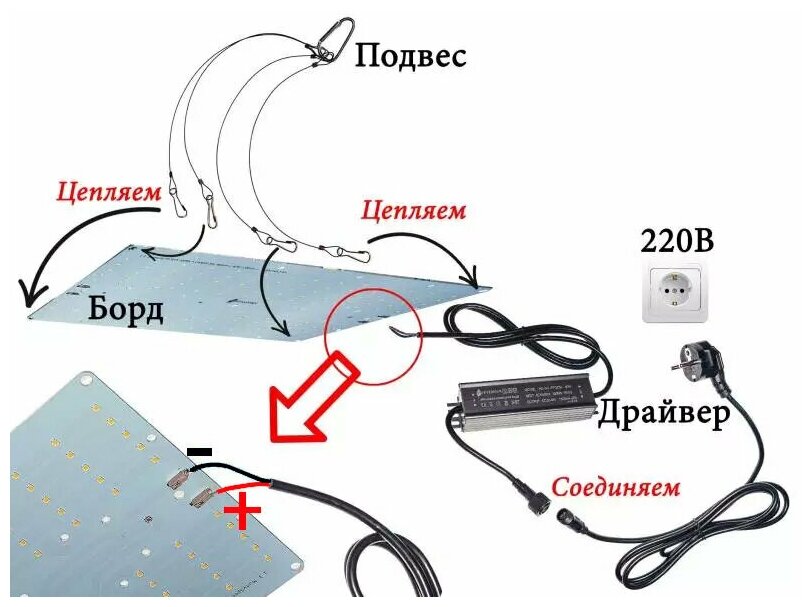 Квантум борд 1.3 Ultra Quantum board Samsung lm301b 3500K + Osram Oslon 3.24 660nm + UV LG380 + FR740, 60 Вт 18х39см эконом драйвер - фотография № 11