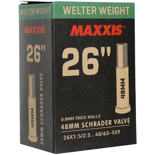 Велосипедная камера 26 x 1.50 MAXXIS Welter Weight 26 26 1.50 черный 174 г камера для велосипеда continental 700x20 25 continental race supersonic 20 25 622 65гр 0181891 presta 60mm