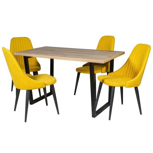 Обеденная группа (Стол Патика и 4 стула Шато), ткань Канди Сани