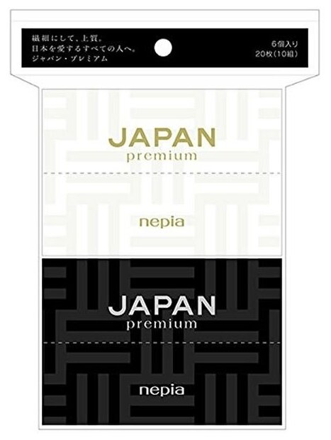 Бумажные носовые платочки, Nepia Japan Premium, двухслойные (6 упаковок по 10 шт.), Япония - фотография № 1