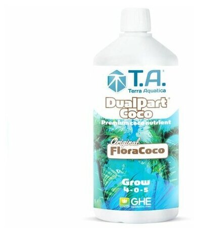 Удобрение минеральное для кокосового субстрата и вегетации Terra Aquatica DualPart Coco Grow 1 л - фотография № 2