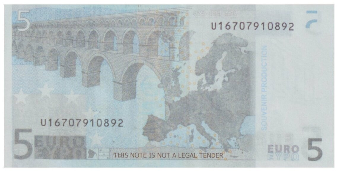 Забавная пачка денег 5 евро, сувенирные деньги для розыгрышей и приколов - фотография № 5