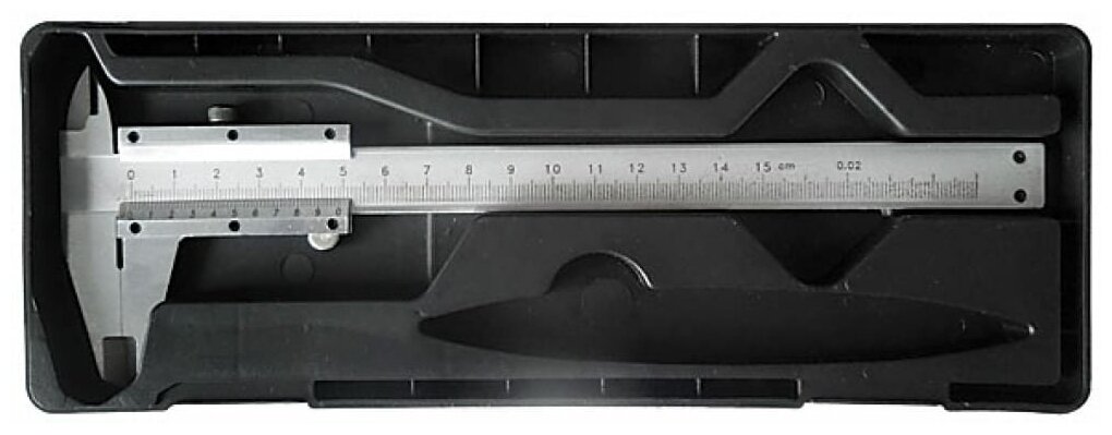 Металлический нержавеющий штангенциркуль в пластиковом кейсе 150 мм/0.02 мм FIT (арт. 19844) - фотография № 5