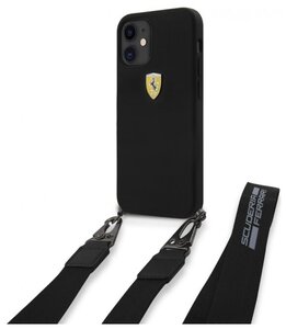 Фото Чехол Ferrari On-track Liquid silicone Strap & metal logo для iPhone 12 mini