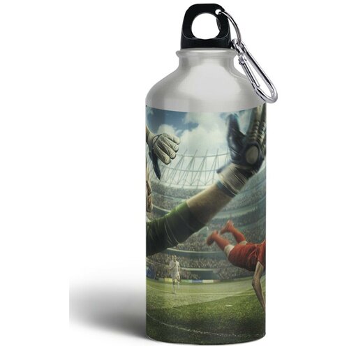 фото Бутылка спортивная,туристическая фляга, 500мл с карабином спорт футбол - 37 brutbottle