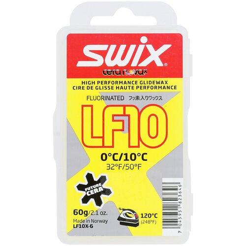 Низкофторовый парафин SWIX LF10X Yellow, +10°… 0°С, 60 г