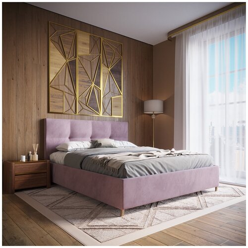 Кровать InRoom Мягкая кровать с подъемным механизмом ИнРум Optima велюр пыльная роза, 120х200, без ножек