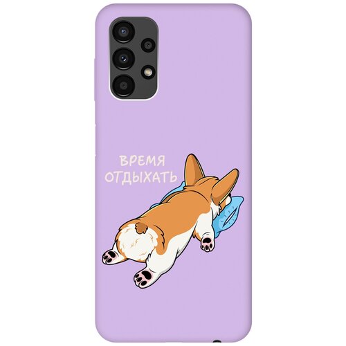 Силиконовый чехол на Samsung Galaxy A13 4G, Самсунг А13 4Г Silky Touch Premium с принтом Relax for corgi сиреневый силиконовый чехол на samsung galaxy a13 4g самсунг а13 4г silky touch premium с принтом jam сиреневый