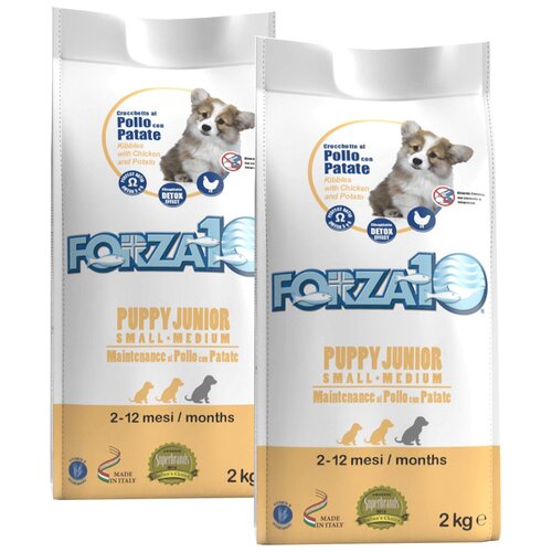 FORZA10 DOG MAINTENANCE PUPPY JUNIOR SMALL/MEDIUM для щенков маленьких и средних пород с курицей и картофелем (2 + 2 кг)