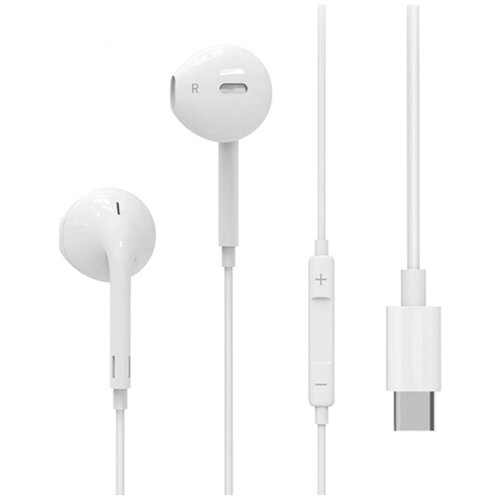 Наушники внутриканальные Remax RW-L02 микрофон кнопка ответа регулятор громкости кабель Type-C цвет белый 24700₽