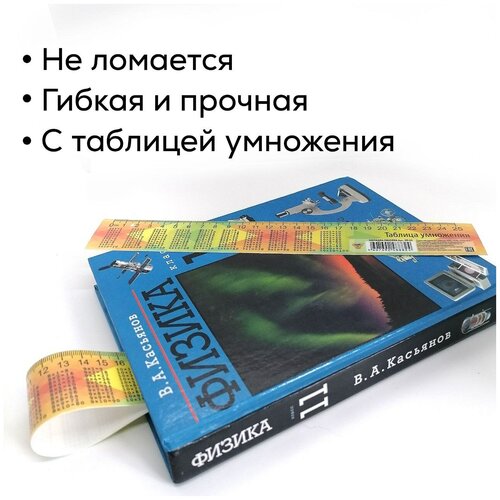 Линейка-закладка для книг и учебников с таблицей умножения.