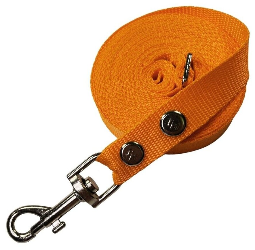 Поводок для собак регулируемый нейлоновый 3 м / 1.5 м / 2 м / 2.5 м / 3 метра оранжевый (до 35 кг)