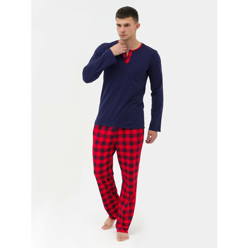 Пижама Zarka, размер 50, красный, синий пижама zarka размер 50 бежевый