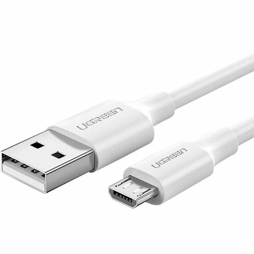 Кабель UGREEN US289 USB-A 2.0 to Micro-USB Cable Nickel Plating Nylon Braid (2 метра) белый (60143)