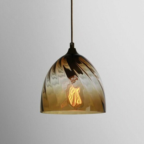 Светильник Alpha подвеснойпотолочныйсветодиодныйна кухнюстекло металлрифленыйкоричневый цоколь Е27 4500₽