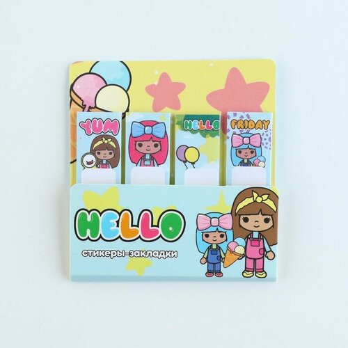 Набор стикеров-закладок 4 шт 20 л Hello 296₽