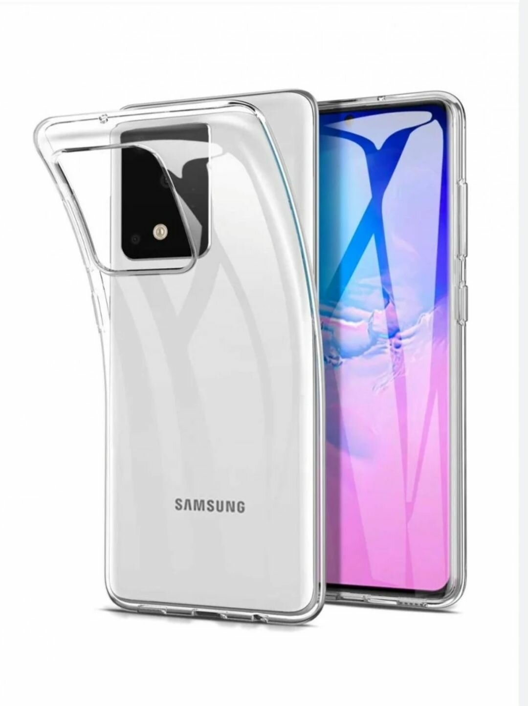 Samsung Galaxy S20 Ultra Силиконовый прозрачный чехол бампер для Самсунг галакси с20 ультра накладка