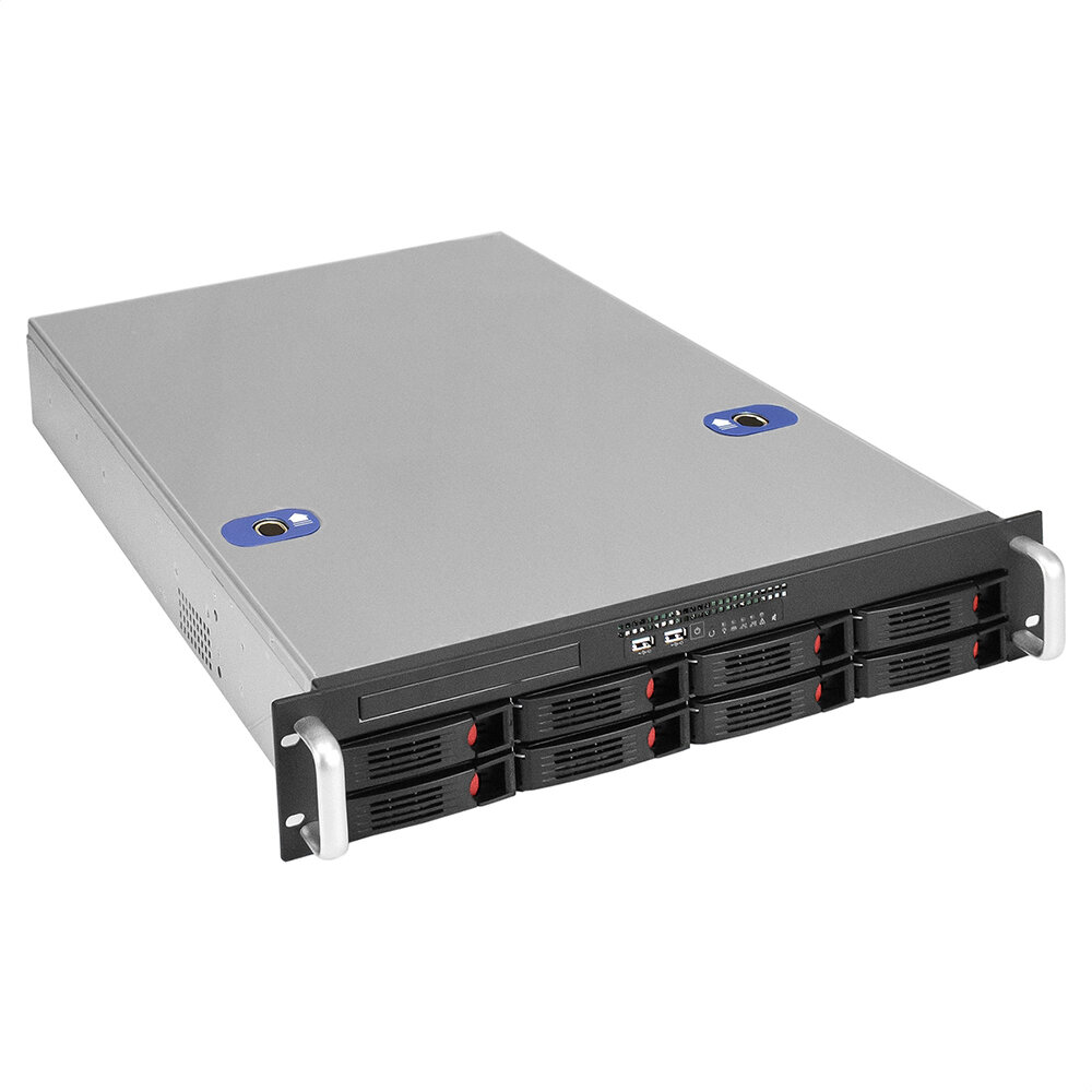 Корпус серверный ExeGate Pro 2U660-HS08 /2U-400ADS EX295860RUS, Black/Silver