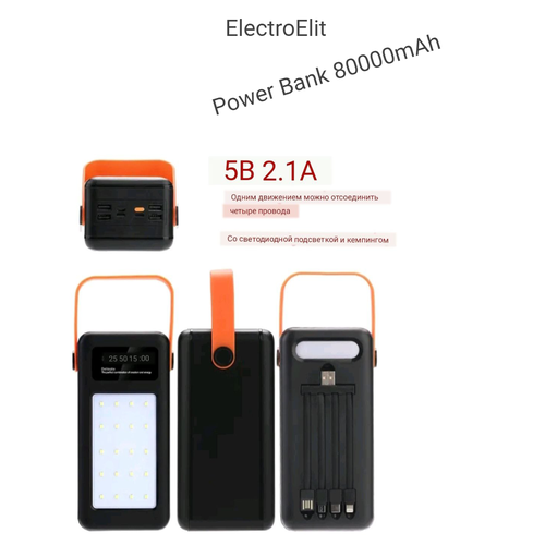 Power Bank внешний аккумулятор 80000 mAh с быстрой зарядкой DEMACO LED 3680₽