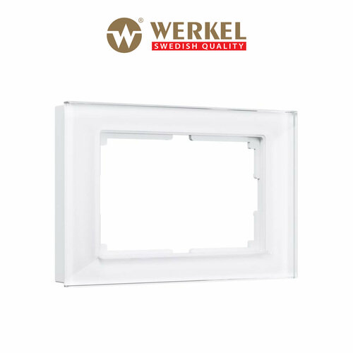 Рамка из стекла для двойной розетки Werkel Favorit W0081101 белый