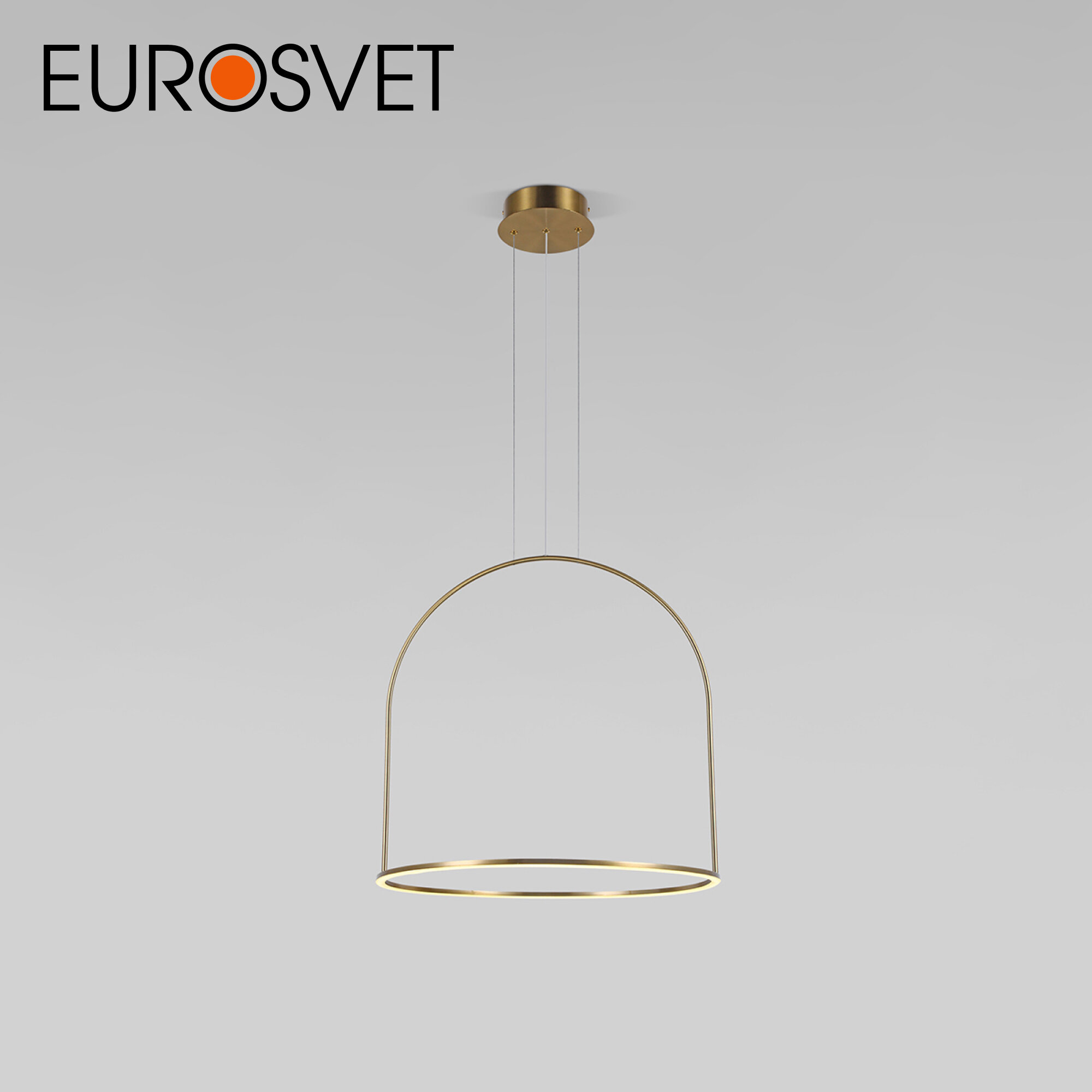 Люстра / Подвесной светильник Eurosvet Over 90323/1, 3300 / 4200 / 6500 К, цвет латунь