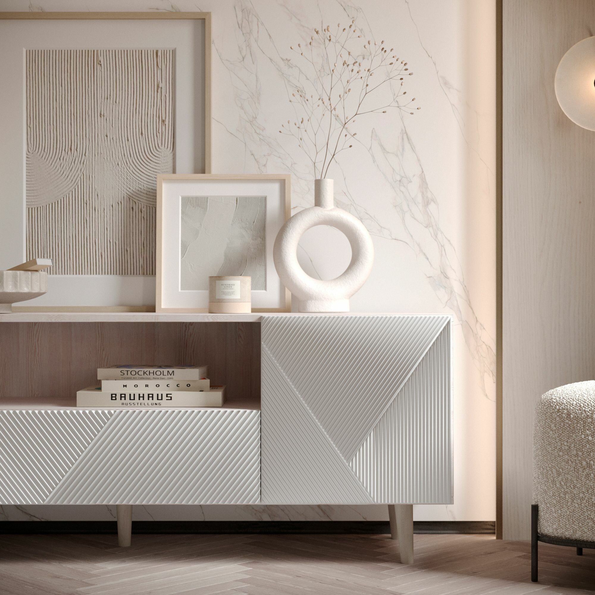 Дизайнерская тумба под ТВ/телевизор напольная на ножках "Родос" — фото 1