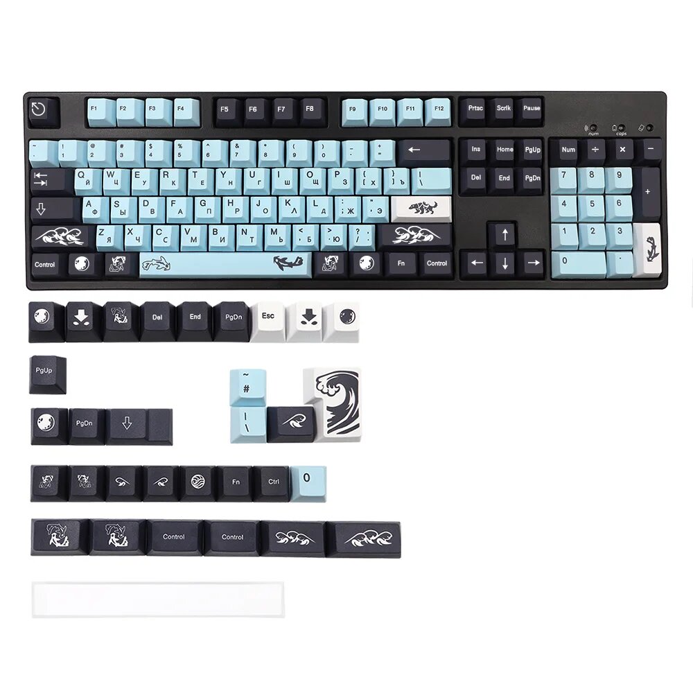 GMK Mizu Keycaps PBT 136 клавиш Cherry Profile, Russian Version