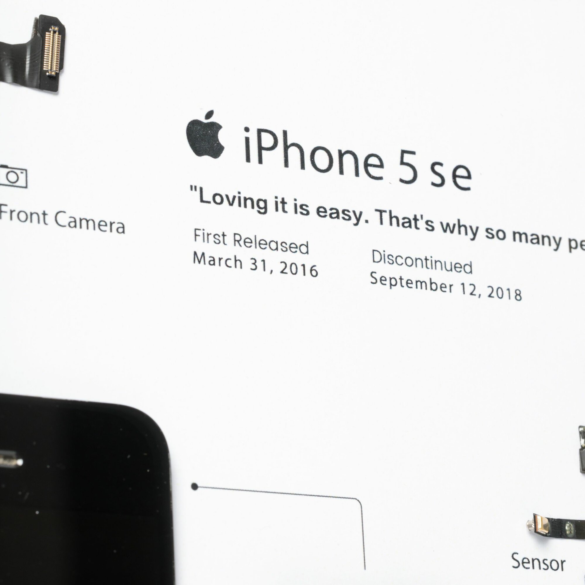 Картина разобранный iPhone 5 se Space Gray в рамке/ инсталляция/ стенд — фото 1