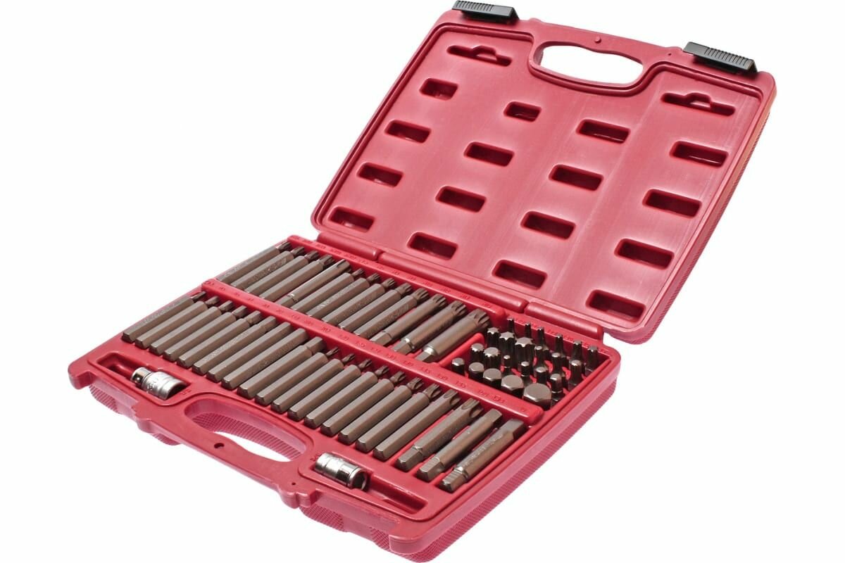 Набор бит JTC в кейсе 1/2" 3/8" HEX, TORX, SPLINE, RIBE 6-ТИ гранных 58 предметов. (JTC-3509)