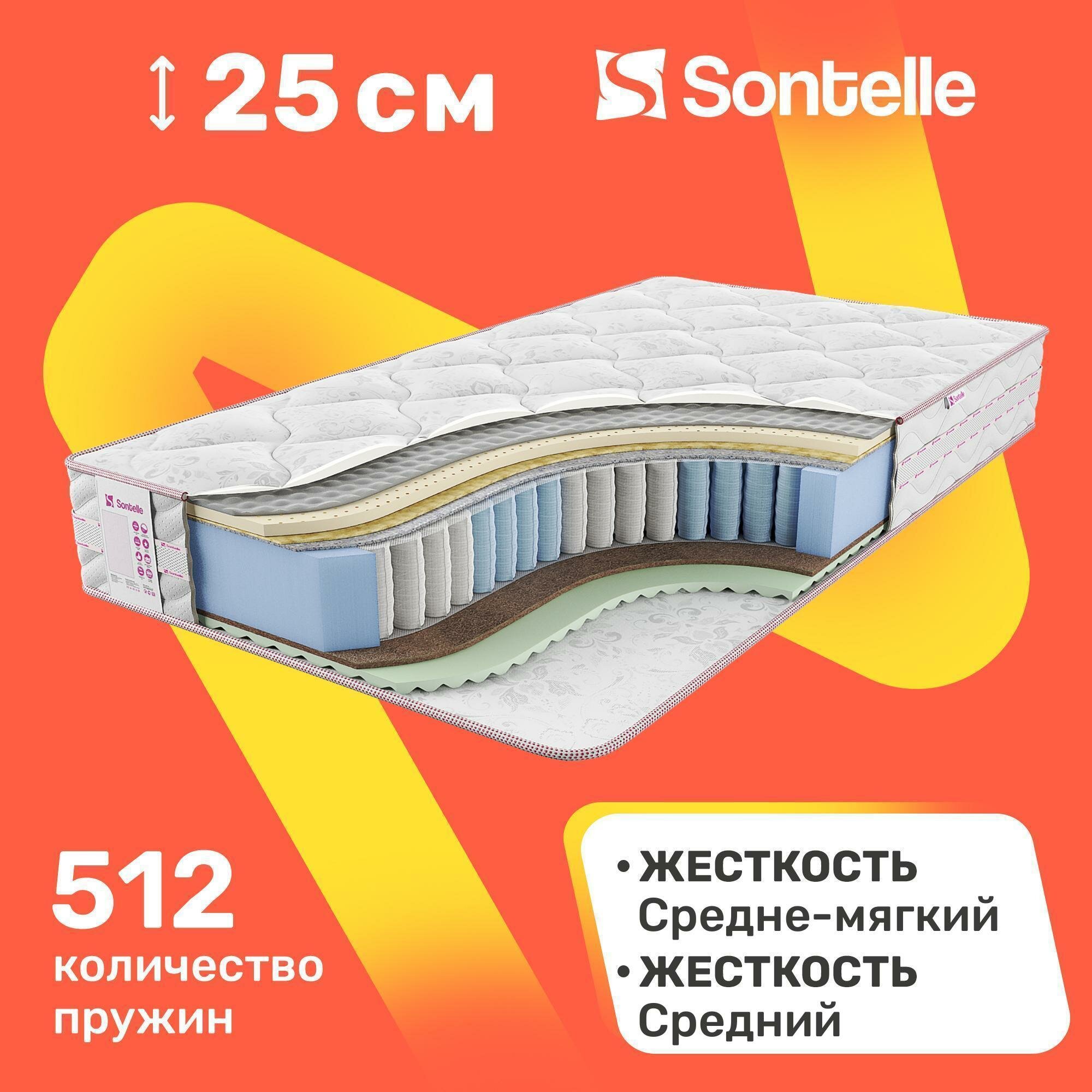 Матрас с независимыми пружинами Sontelle Vivre Dual oxim 70x160