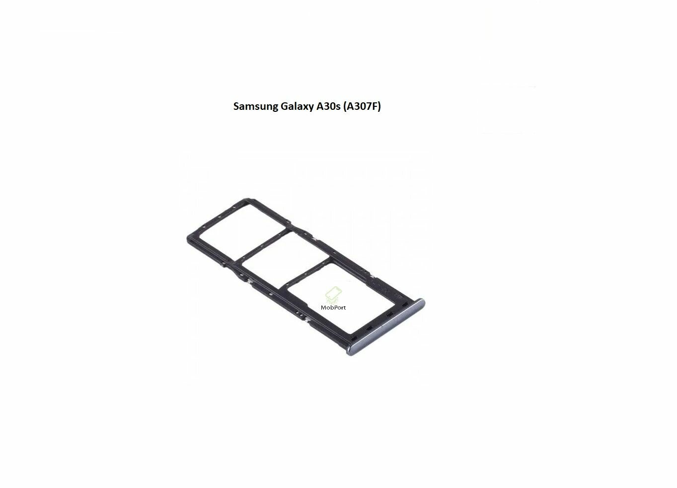 Держатель SIM для Samsung Galaxy A30s (A307F), Черный (Сим Лоток) — фото 1