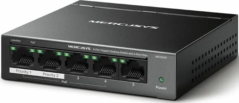 Коммутатор MERCUSYS MS105GP, неуправляемый