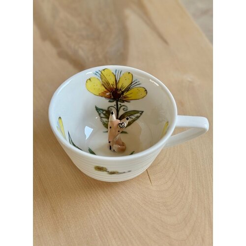 Кружка с фигуркой MADAM DE TYUL Лисичка для чая для чаепития подарок ручной работы 2200₽