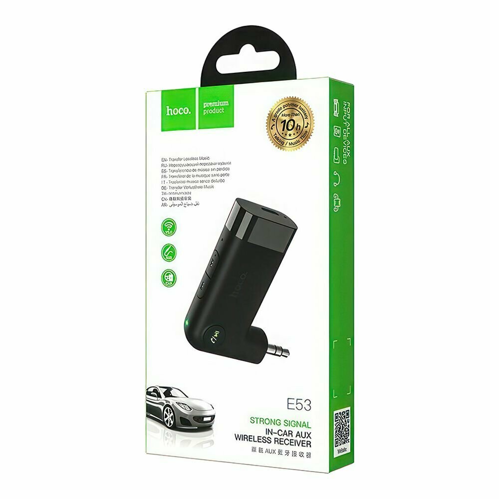 Bluetooth адаптер HOCO E53 Dawn Sound BT 5.0, 3.5 мм (черный) — фото 1