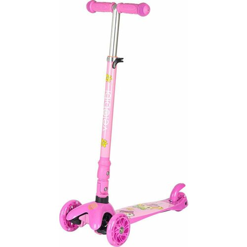 VELOBIBI 3-х колесный City (54*11*62-84см, кол. 118/76мм PU, склад. ручка, до 50кг) розовый СМК-2614 ПП-00220252