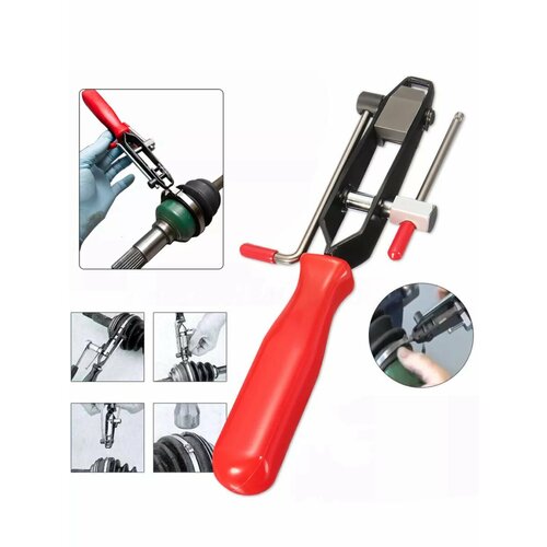 Зажим клещи для ленточных хомутов шруса сталь эргономичные ручки 633₽