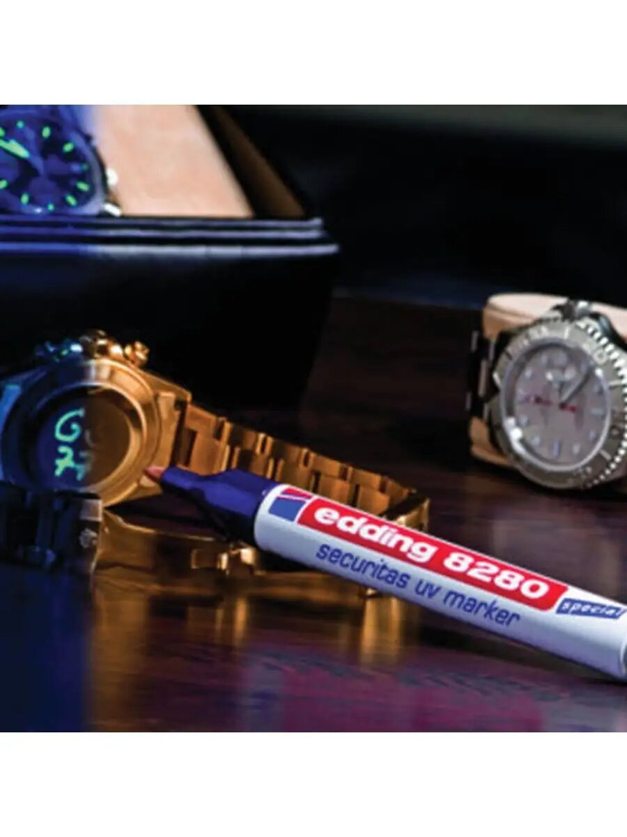 Маркер Edding, перманентный, ультрафиолетовый, для скрытой маркировки, 1 штука — фото 1